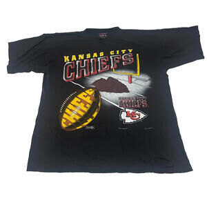 VTG 90s Kansas City Chiefs 1994 NFL Magic Johnson T's Single Stitch L USA Black